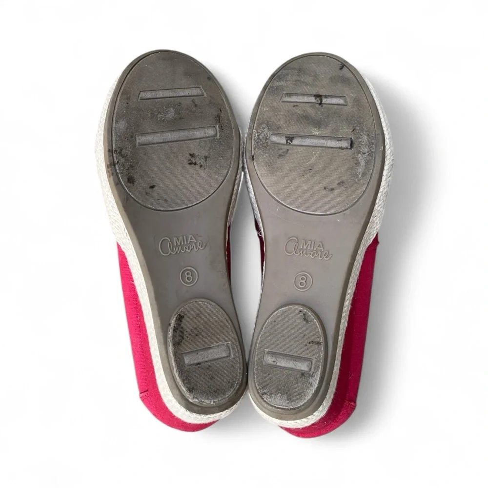 Mia Amore Franki Espadrille Wedge in Red Canvas w/ Memory Foam Sz 8